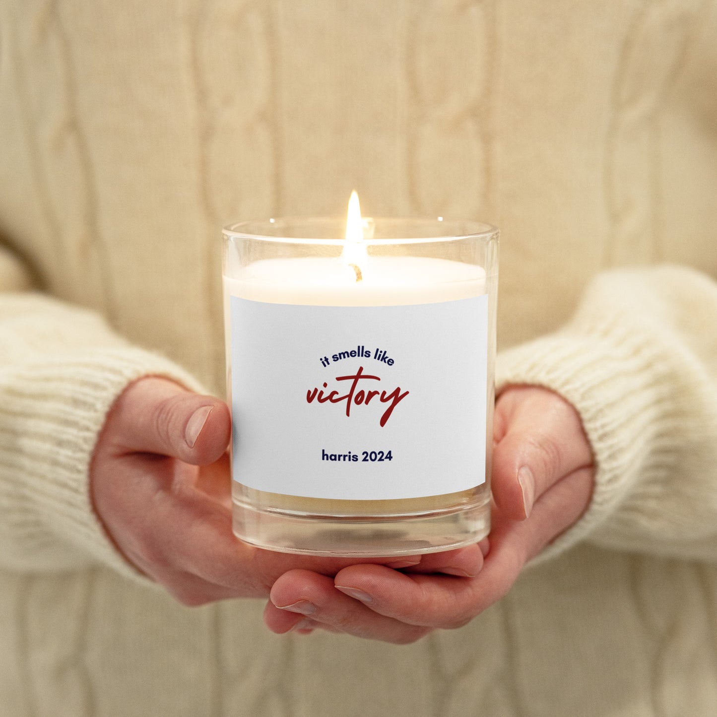 "It Smells Like Victory - Harris 2024" Unscented Soy Wax Candle