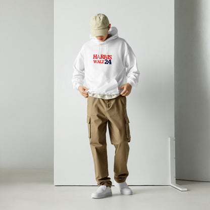 "Harris Walz '24" Hoodie (White)